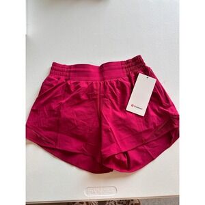 Lululemon Hotty Hot HR Short 4 Inch Lined Bramble Pink LW7DCNS Size 6